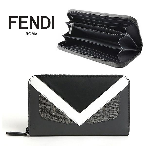 FENDI【１点セール!!】バグズ アイ☆ラウンドファスナー 長財布 7M0210 8FJ F06HP 色